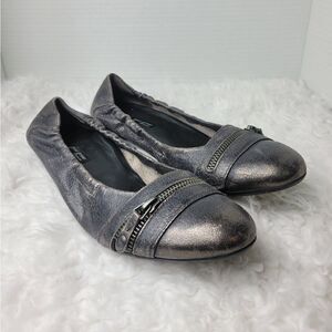 Paul Green Townsend Womens Ballet Flat Size 10 Ballerina Black Metallic